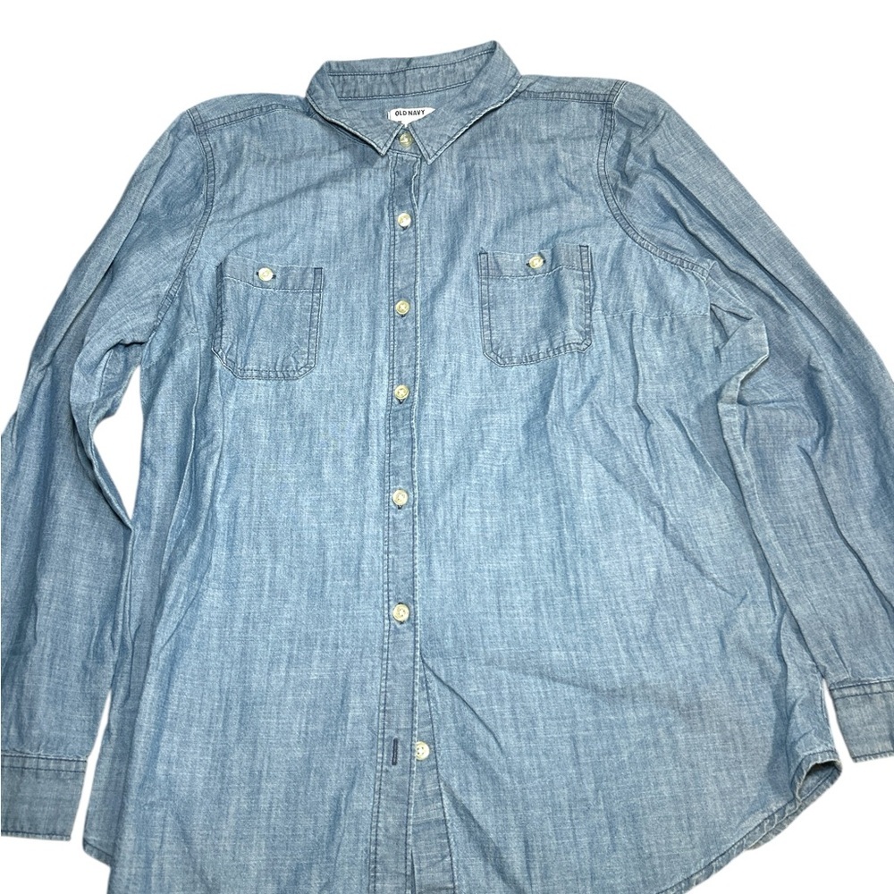 Old Navy Blue Button Down Shirt Classic Denim